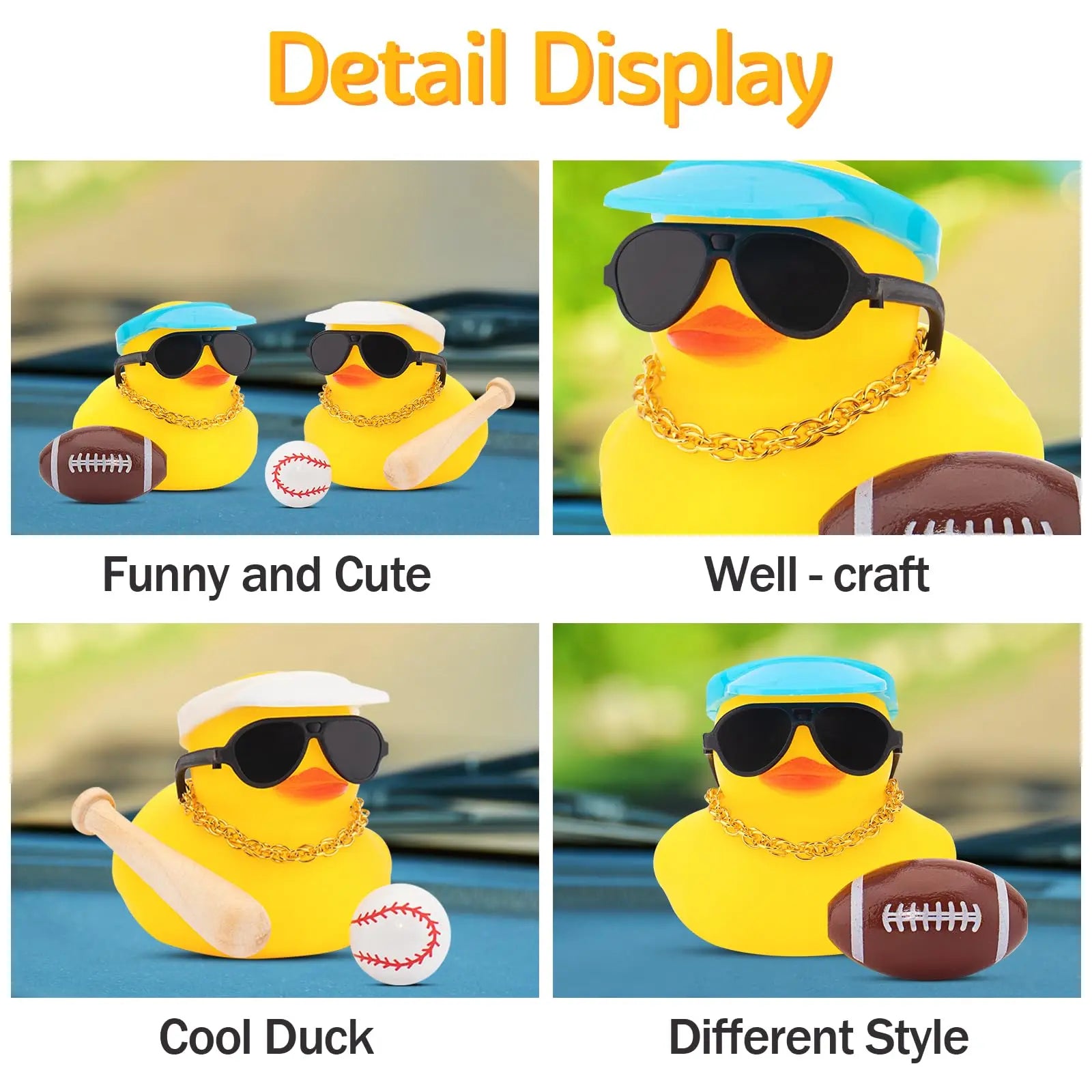 CowLost | product_id-rubber-duck-car-dashboard-ornament-with-badminton-car-accessory |4