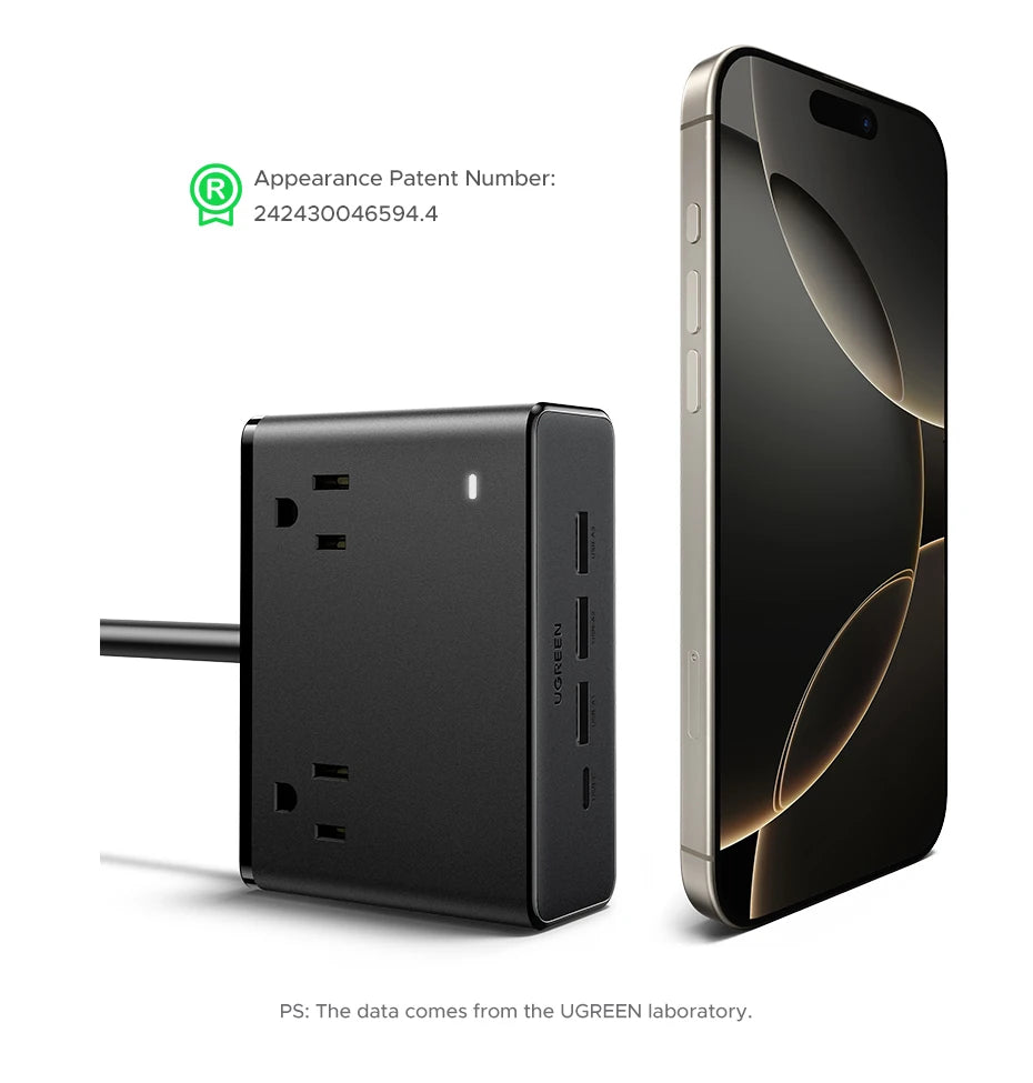 CowLost | ugreen-8-in-1-power-strip-us-plug-4-ac-outlets-3-usb-a-1-usb-c-2500w-fast-charger |18