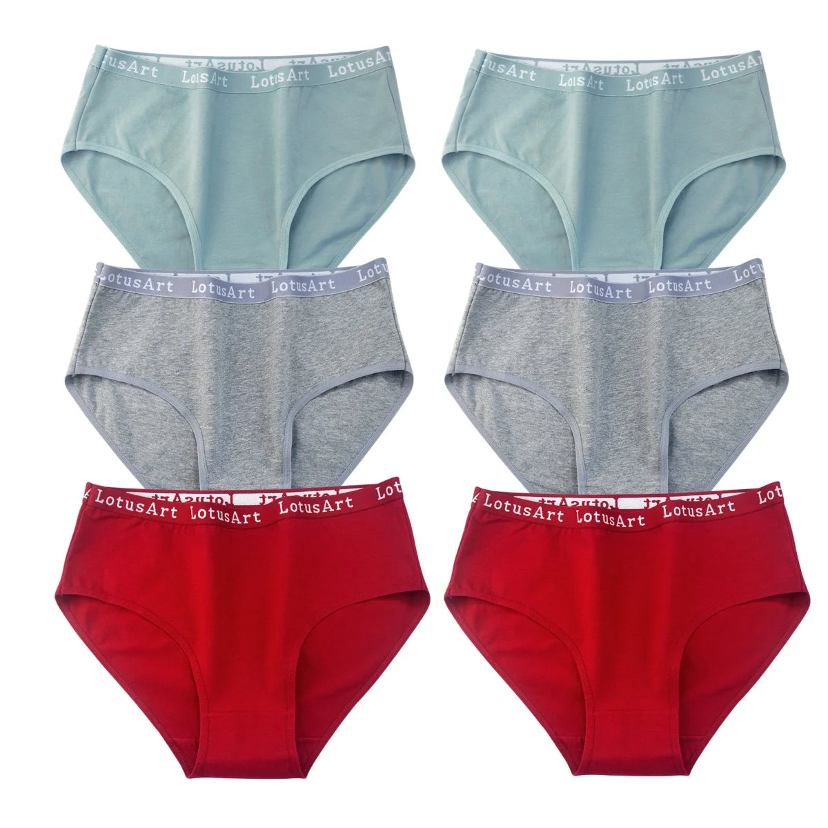 CowLost | product_id-6pcs-women-s-high-rise-seamless-cotton-briefs-m-2xl-solid-colors |25
