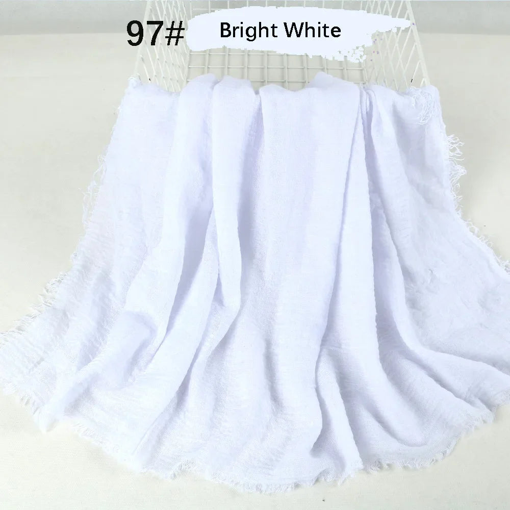 180X90CM Muslim Women Crinkle Hijab Soft Cotton Scarf