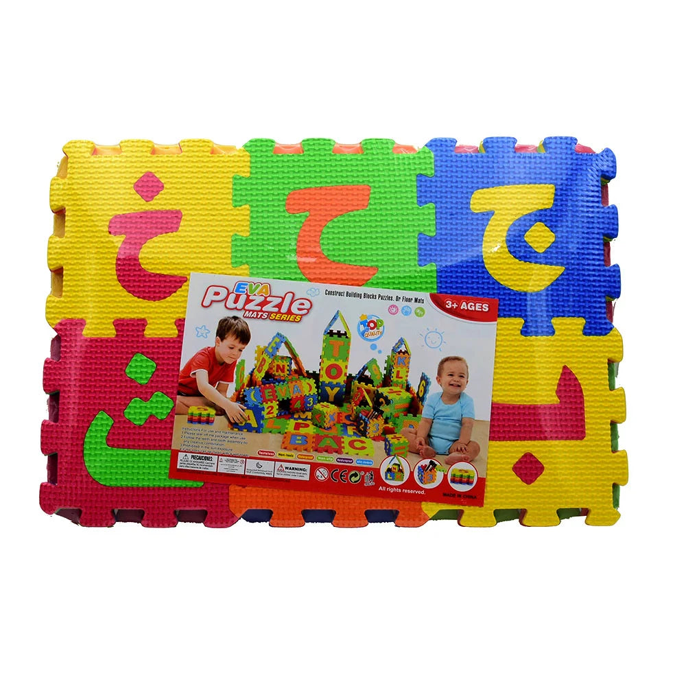 Arabic Kids Foam Play Mat 5.5x5.5 Inch Interlocking Alphabet Numbers EVA Floor Puzzle Tiles