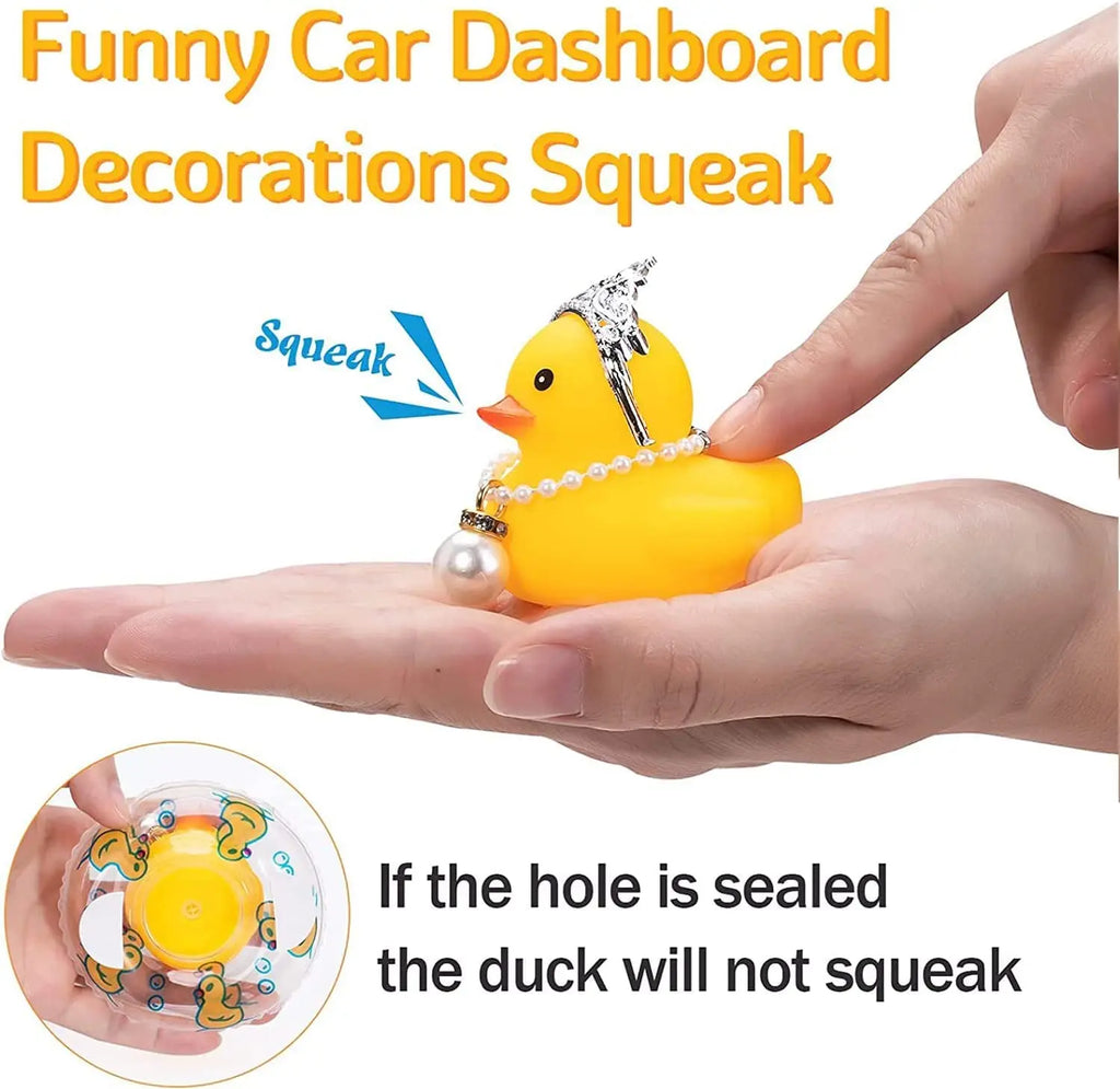 CowLost | product_id-car-rubber-duck-dashboard-ornament-with-pearl-necklace-and-crown-for-jeeps |5