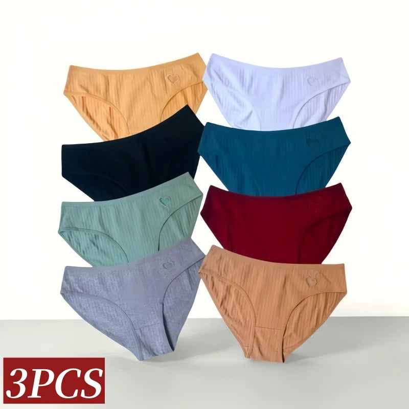 CowLost | 3pcs-set-low-rise-panties-women-cotton-briefs-comfort-seamless-underwear-female-underpants-women-sexy-lingerie-s-l |2