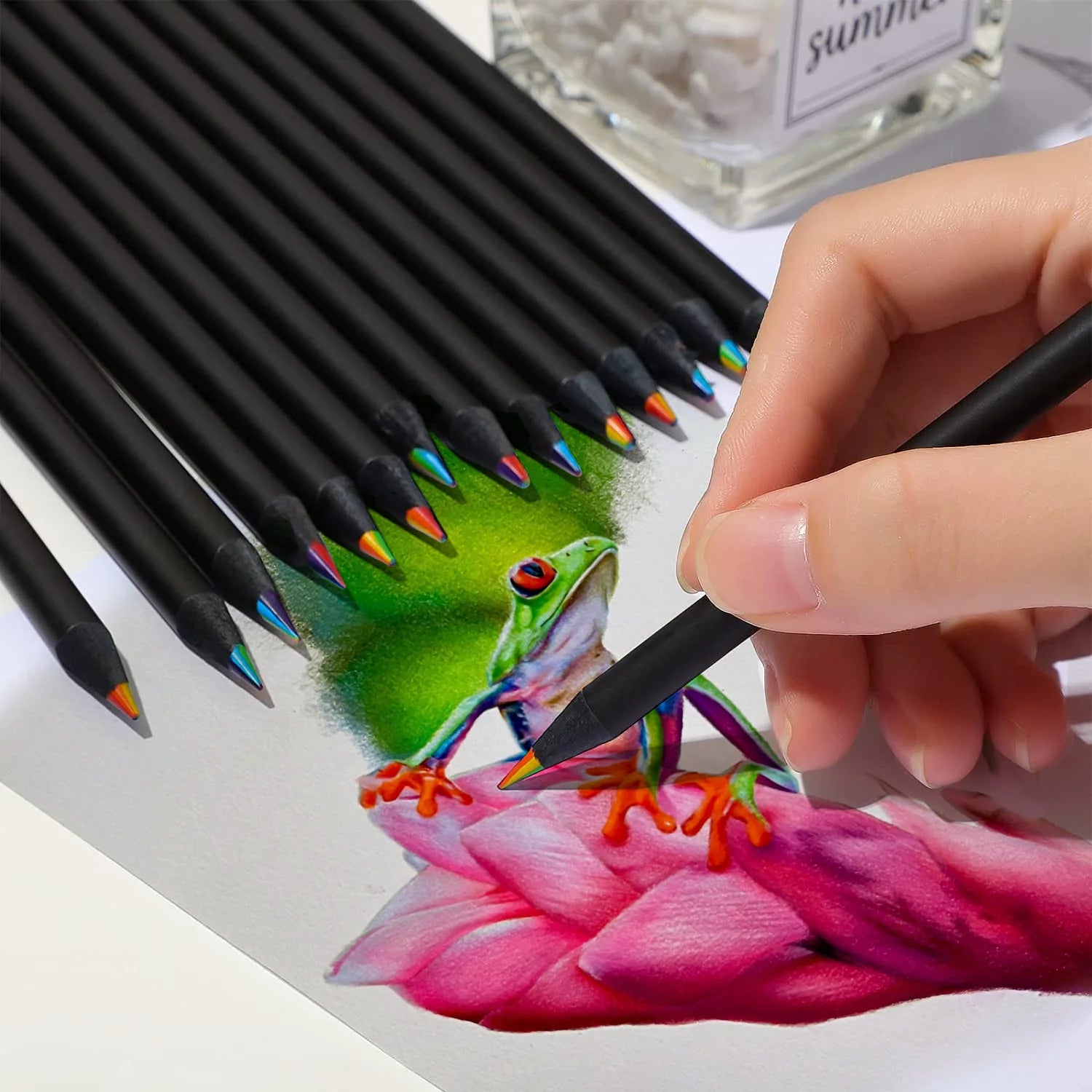 CowLost | rainbow-color-pencils-for-kids-concentric-gradient-crayons |6