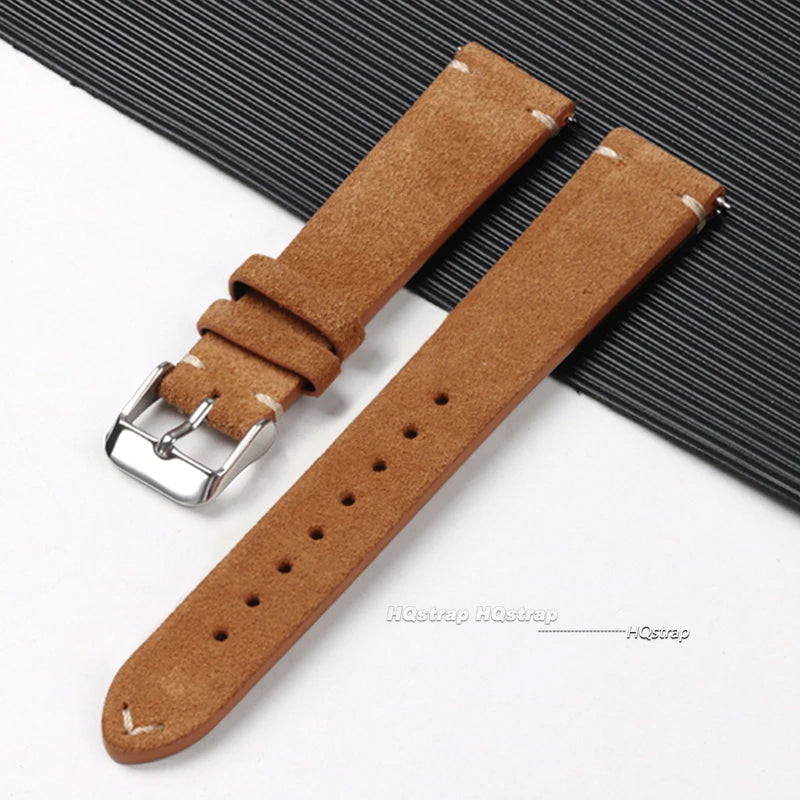 CowLost | product_id-vintage-leather-suede-quick-release-watch-strap-14-22mm-gray-blue-brown |14