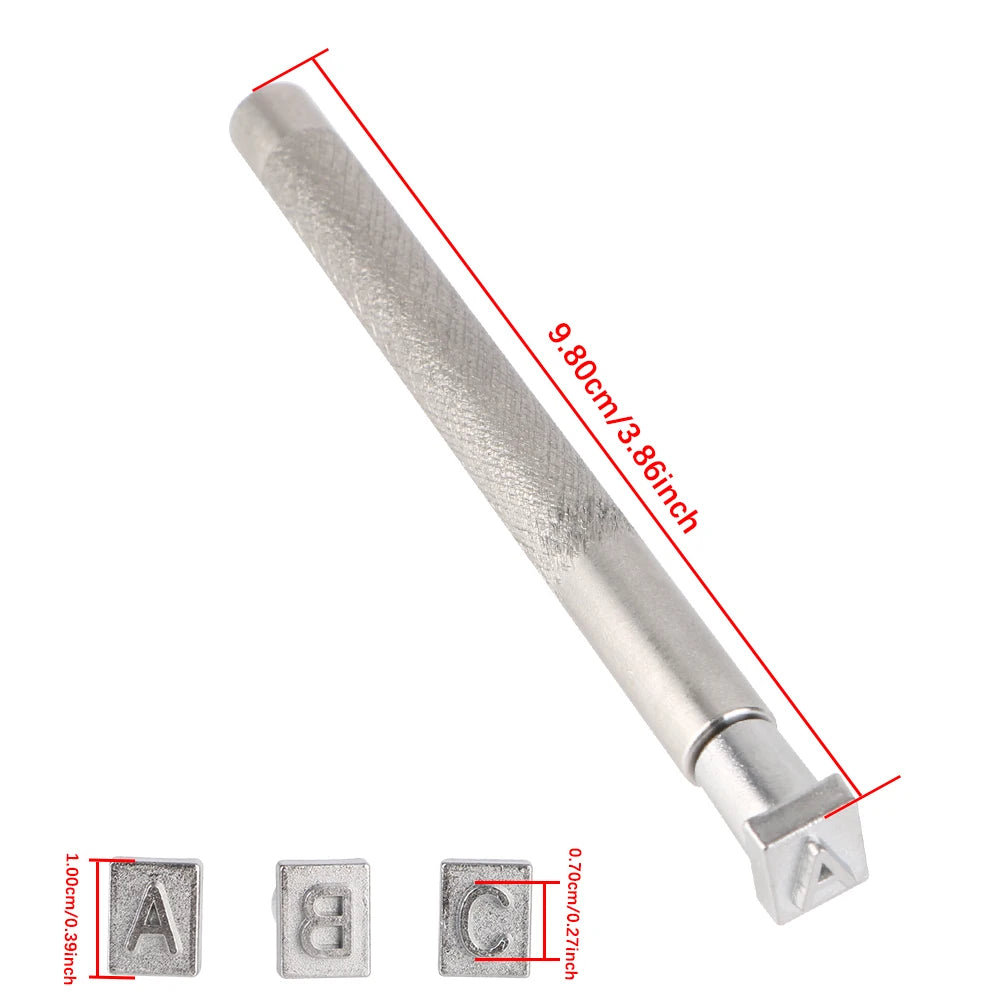 CowLost | 37pcs-letters-stamping-kit-3-5mm-6-5mm-metal-alphabet-number-leather-leather-embossed-tools-stamp-punch-tools |9