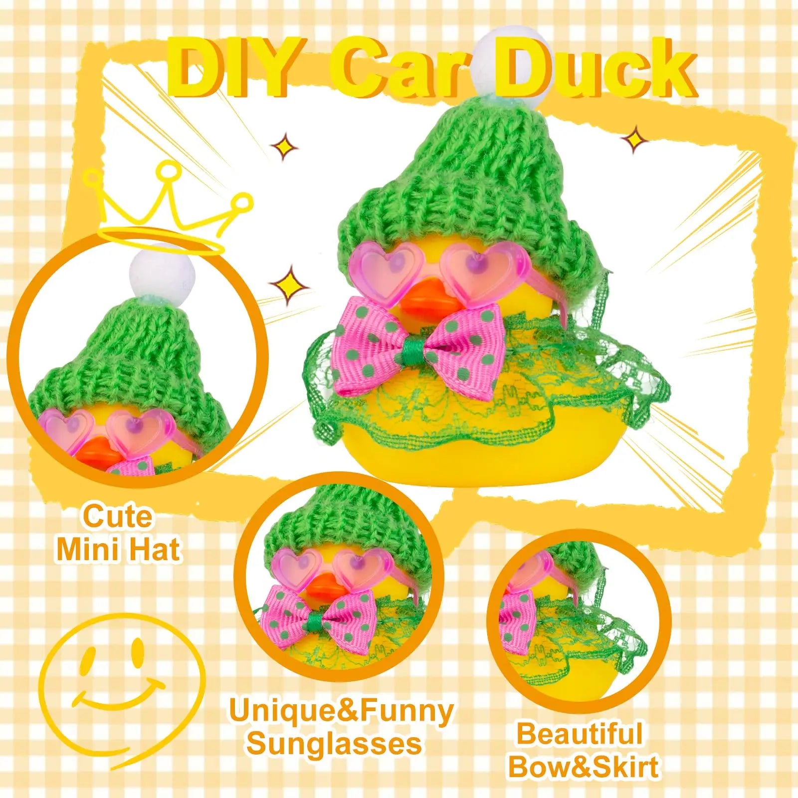 CowLost | product_id-car-dashboard-rubber-duck-ornament-set-with-mini-hat-sunglasses-and-skirt |2