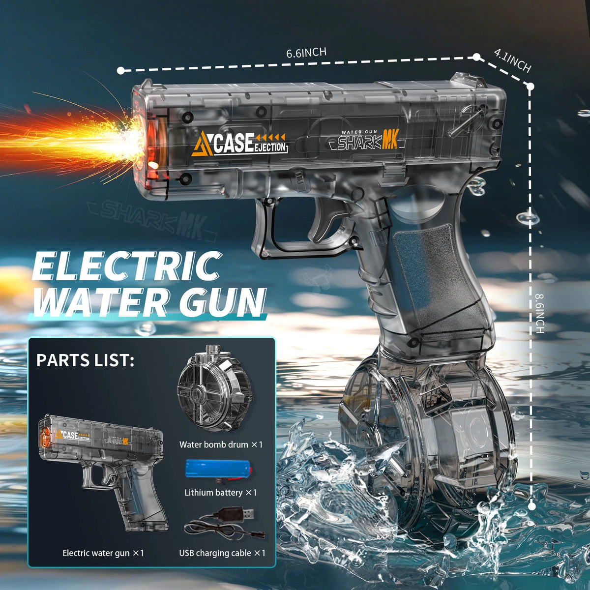 Portable Automatic Electric Burst Water Gun Toy for Kids Outdoor Play