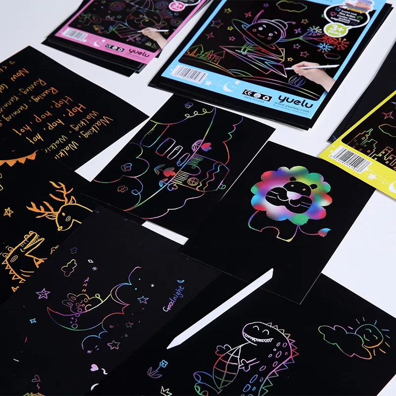 CowLost | product_id-10-pcs-colorful-diy-blank-scratch-painting-paper-set-a4-16k-32k |3