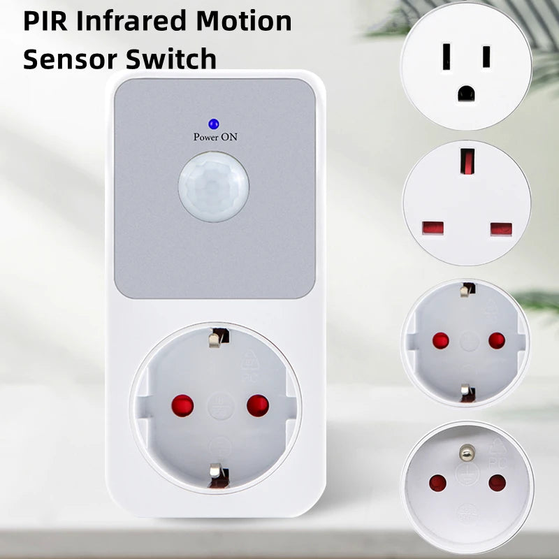 PIR Sensor Socket Lamp Holder 110-240V Infrared Detection 120° Automatic Induction Switch