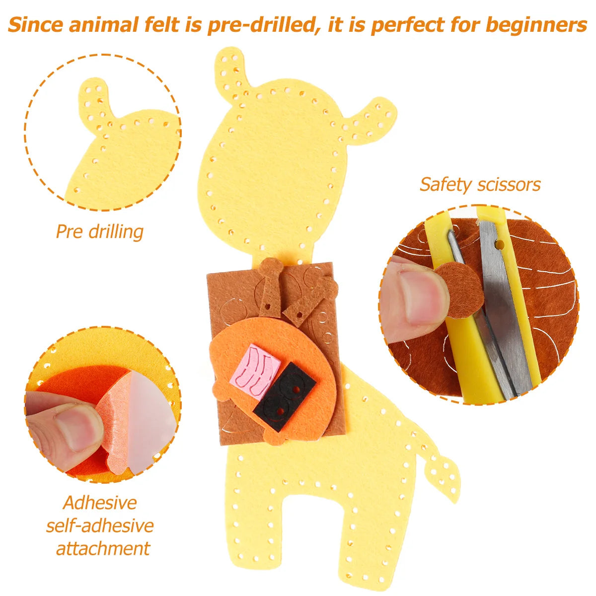 Kids DIY Animal Craft Kit Educational Sewing Felt Montessori Toys