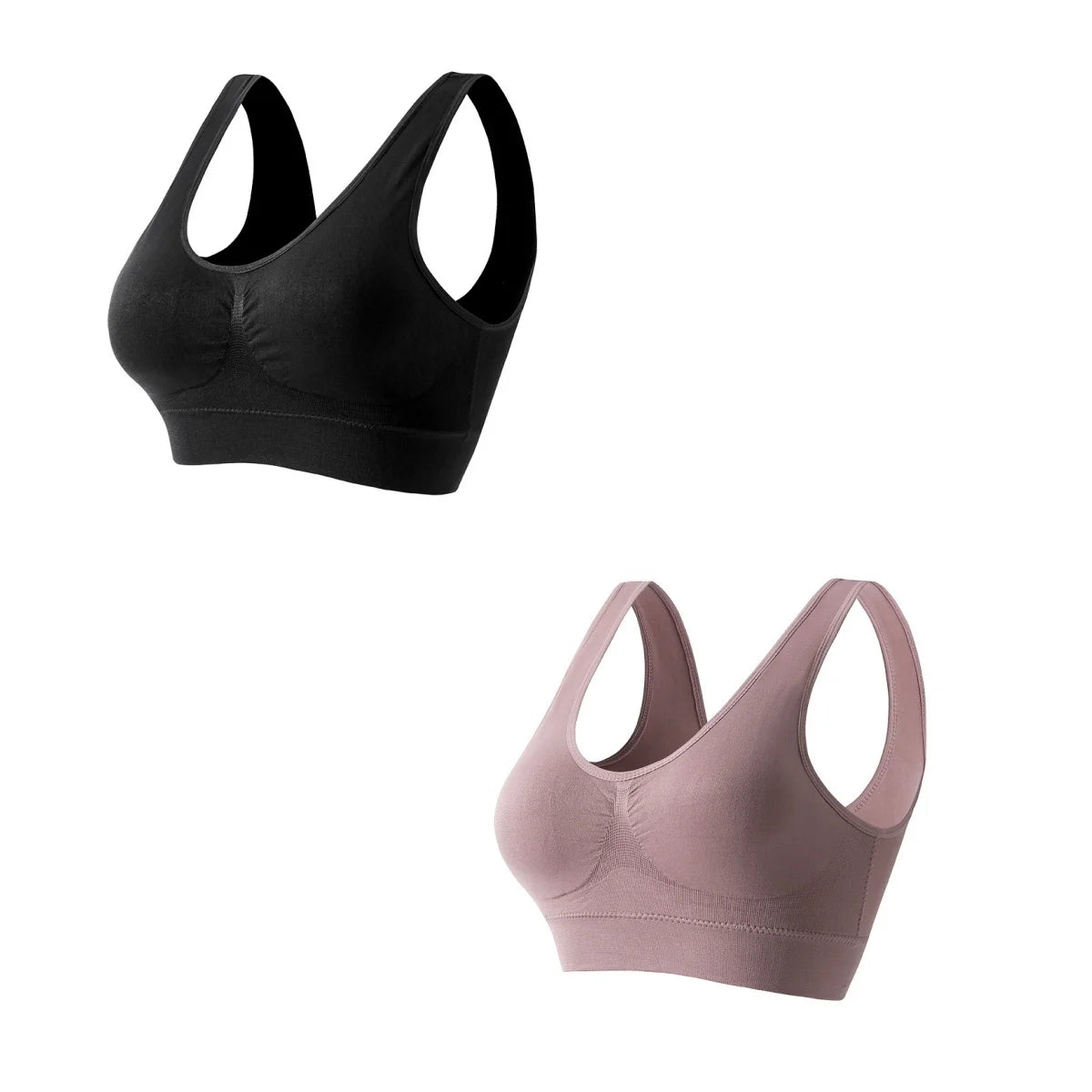 CowLost | product_id-2pcs-wireless-push-up-seamless-sports-bras-plus-size-crop-tops-for-women |12