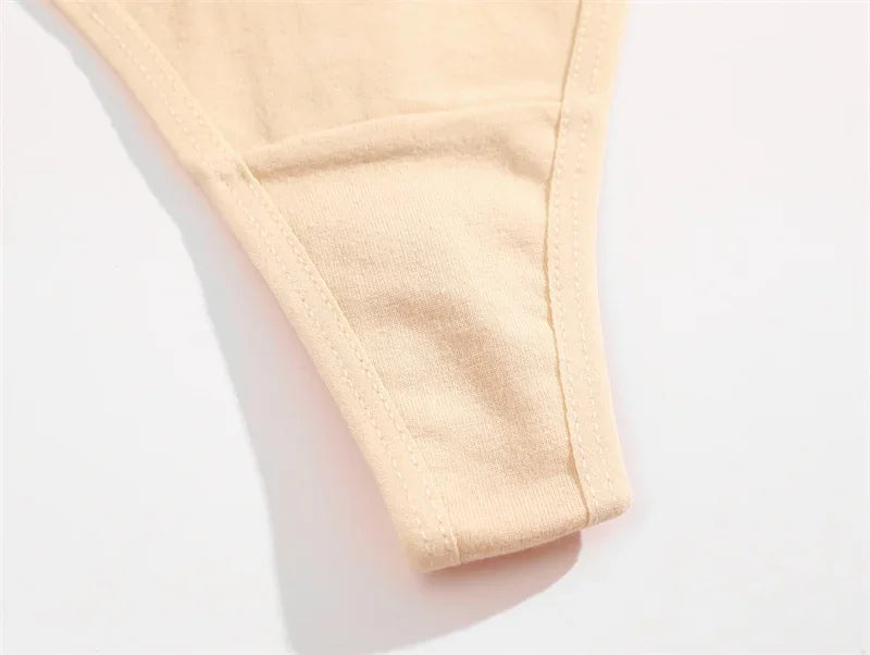 CowLost | activewear-pants-5pcs-women-cotton-solid-color-g-string-panties-set |13