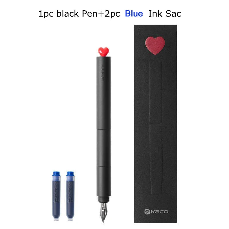 CowLost | product_id-kaco-first-love-fountain-pen-rotating-cap-ef-fine-nib-pocket-size-black-white-smooth-writing-calligraphy-gift |37