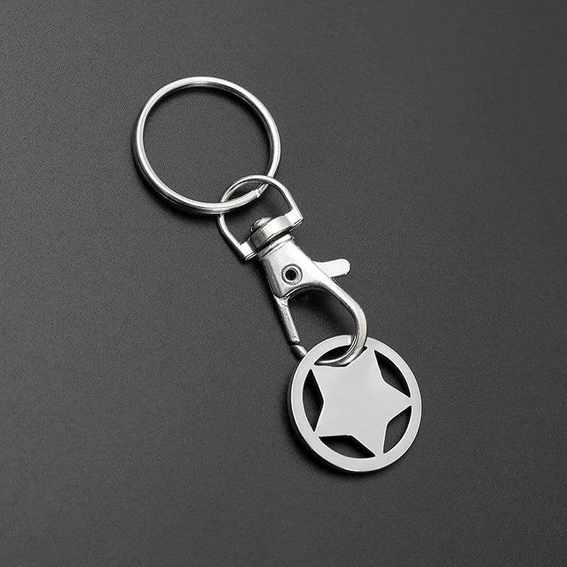 1/10PCS Stainless Steel Shopping Cart Token Keychains Portable Trolley Coin Removers