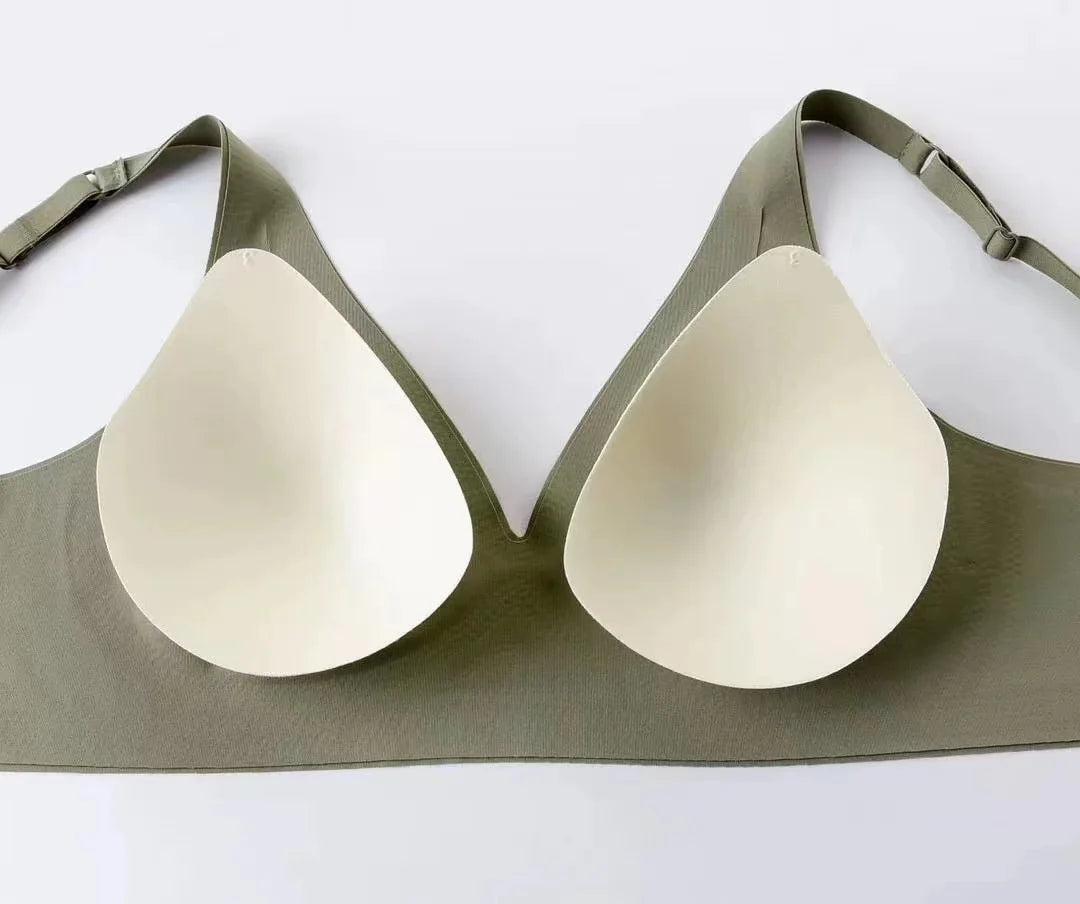 CowLost | seamless-ladies-underwear-v-neck-no-steel-ring-small-chest-gathered-adjustable-small-comfortable-thin-top-bra |19