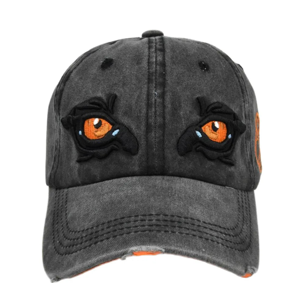 CowLost | washed-cotton-baseball-caps-for-women-men-eagle-eye-embroidery-snapback-hat |2