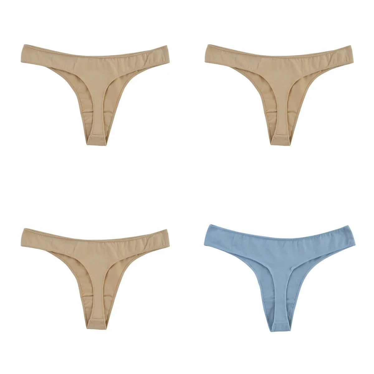 CowLost | product_id-4-pack-women-s-cotton-low-waist-breathable-solid-color-g-string-thongs-m-xl |31