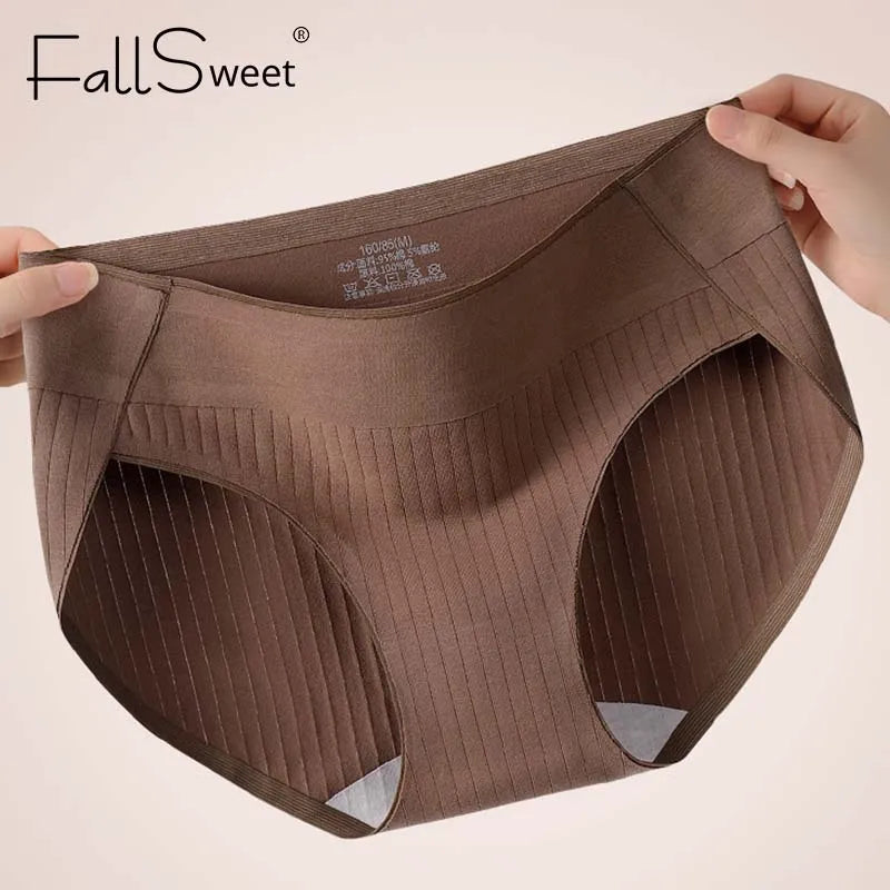 CowLost | product_id-fallsweet-3pcs-womens-plus-size-seamless-mid-rise-cotton-briefs |2