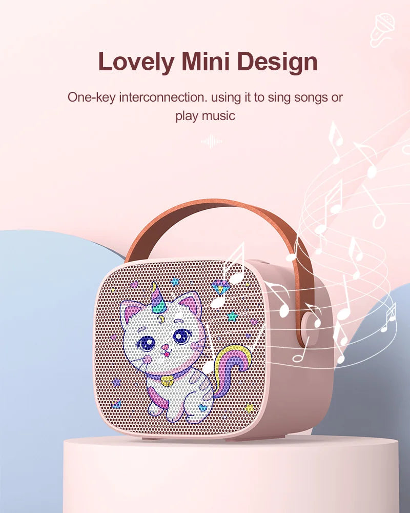 CowLost | game-timers-portable-mini-cartoon-cat-bluetooth-karaoke-speaker-with-microphone |10