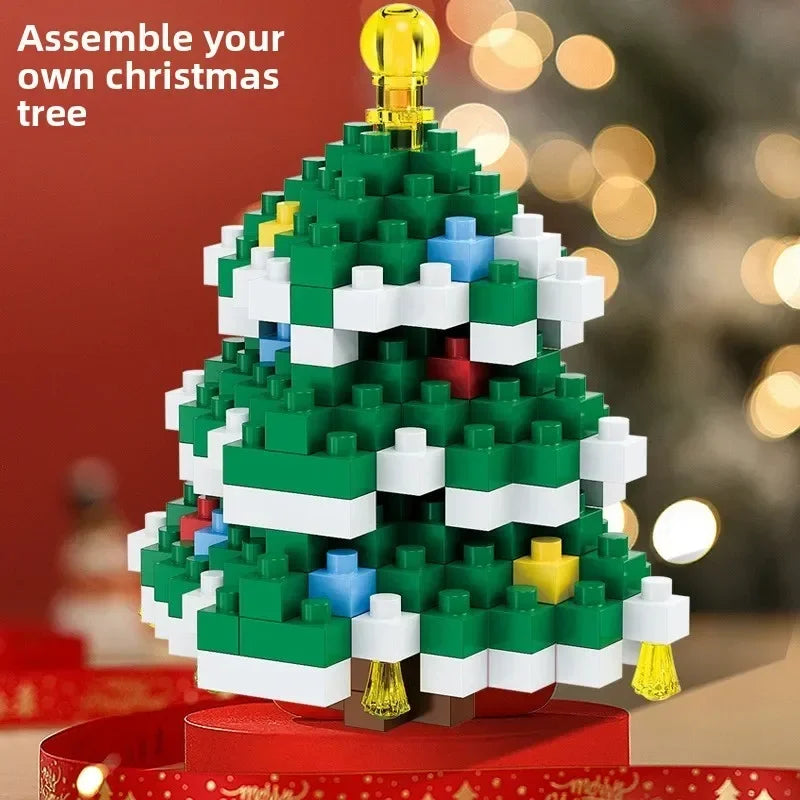 Christmas Building Block Set Santa Claus Reindeer Puzzle Toy for Kids