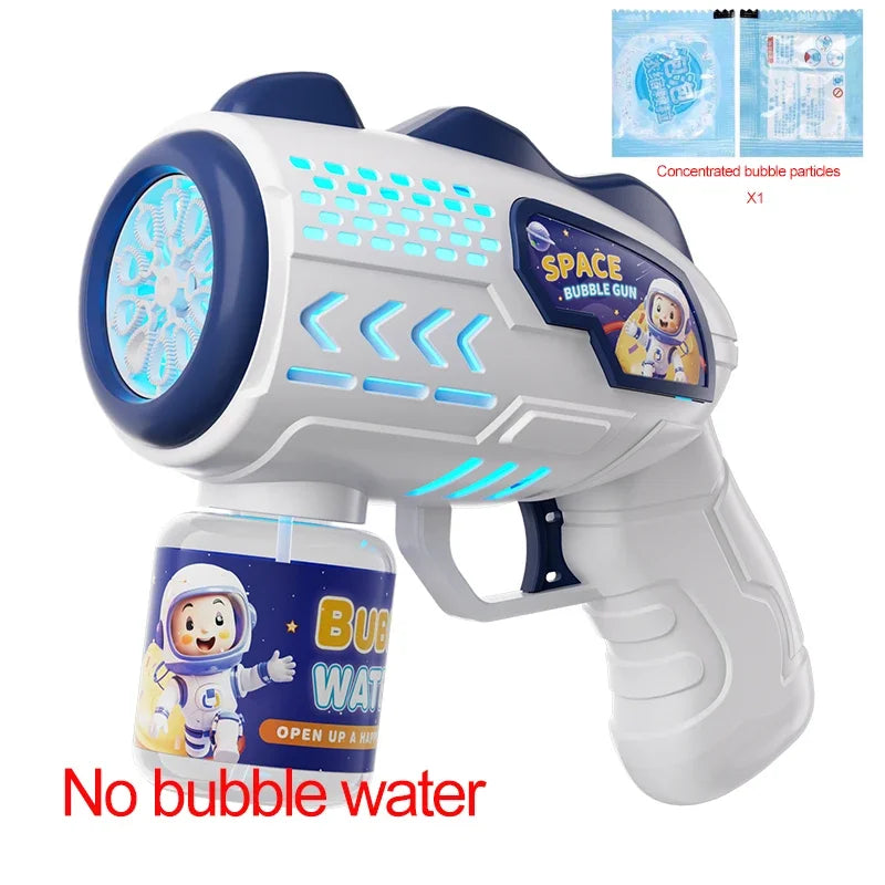 Space Astronaut Rocket Automatic Bubble Gun with Bubble Liquid Toy for Kids Gift