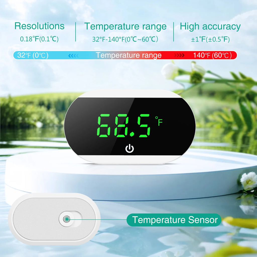 ORIA Digital Aquarium Thermometer External Fish Tank Temperature Meter ℃/℉ Switch