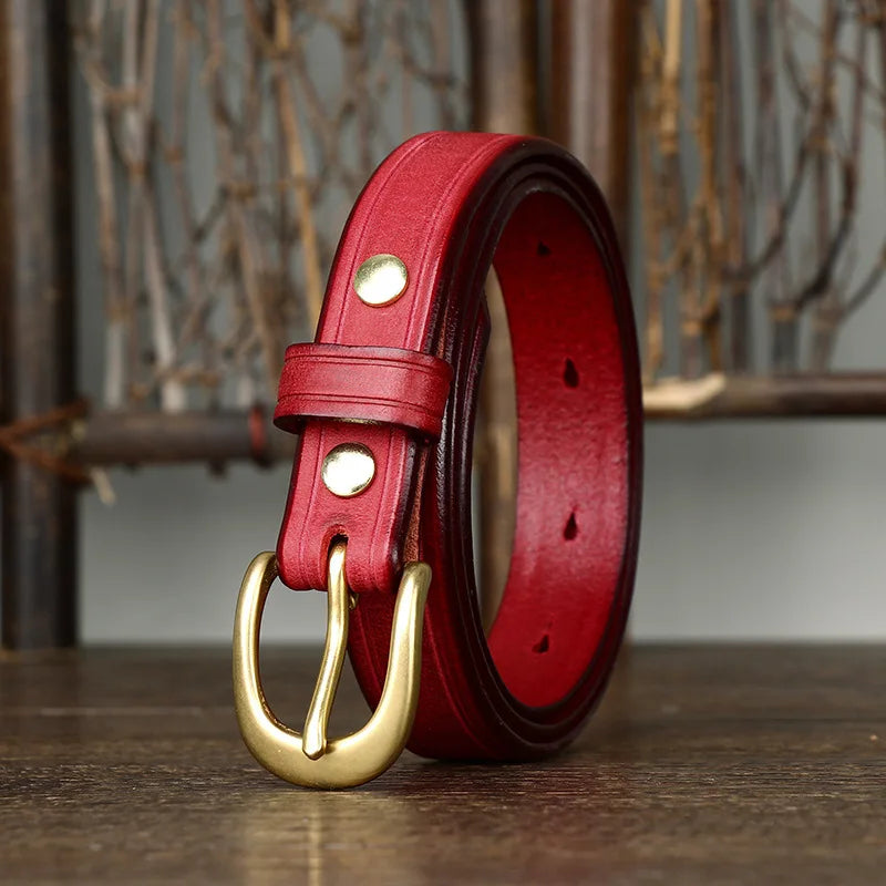 CowLost | 2-4cm-width-copper-buckle-cowskin-genuine-leather-belts-for-women |24