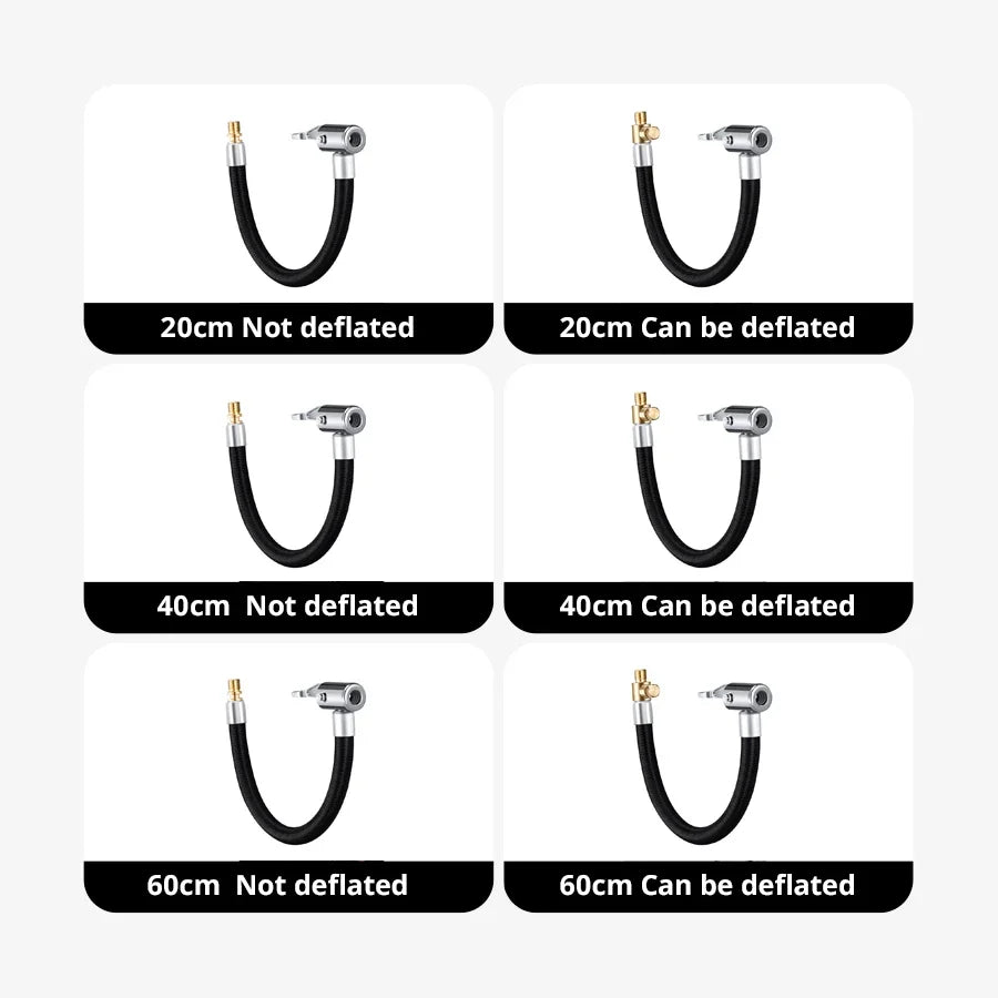 10 20 40 60cm Car Tire Inflator Hose Inflatable Air Pump Extension