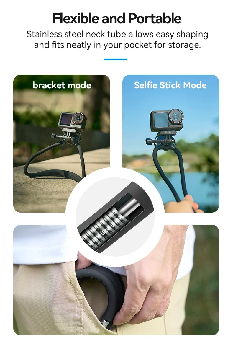 CowLost | telesin-phone-action-camera-2-in-1-neck-hold-mount-for-gopro-insta360-dji-osmo |14