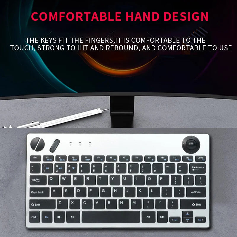 CowLost | product_id-jomaa-78-key-wireless-bluetooth-mini-trackball-keyboard-with-1600dpi-air-mouse-for-tv-ipad-phone-laptop |2
