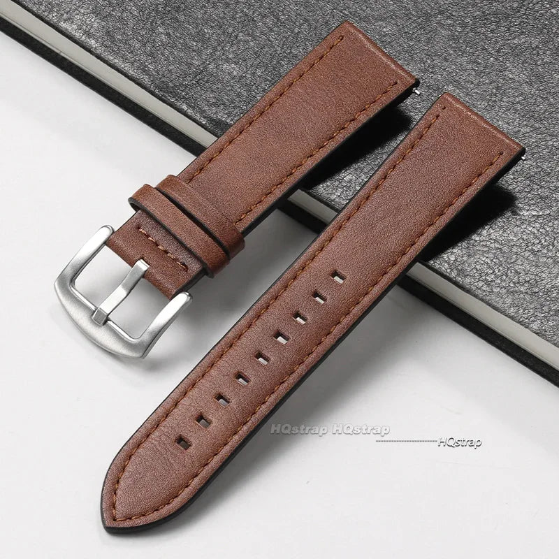 CowLost | product_id-calfskin-leather-watch-band-for-huawei-18mm-20mm-22mm-with-silver-stainless-steel-buckle |16