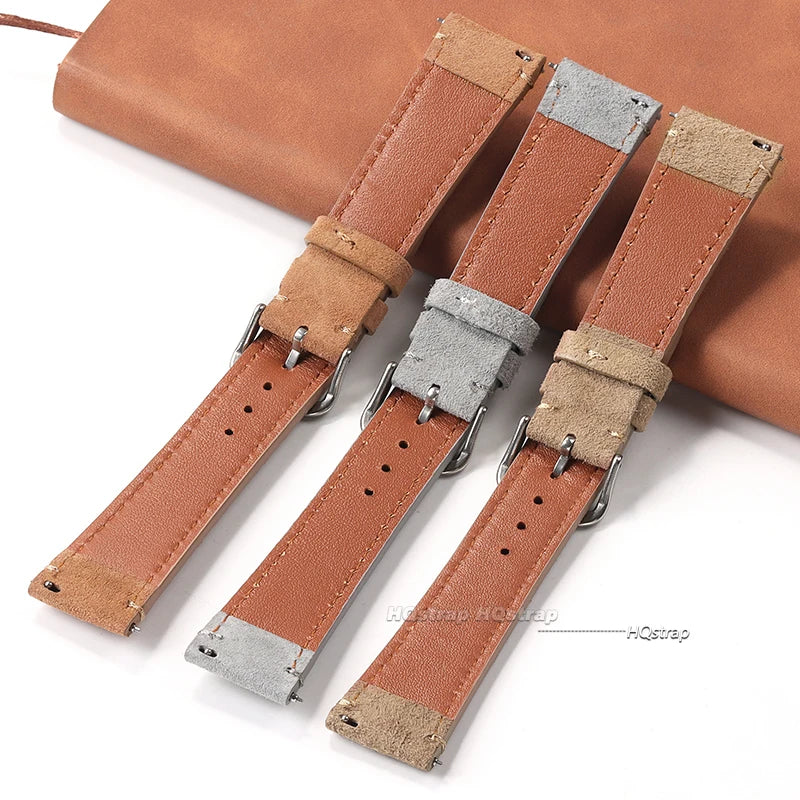 CowLost | product_id-vintage-brown-suede-leather-quick-release-watch-strap-20mm-22mm-unisex |6