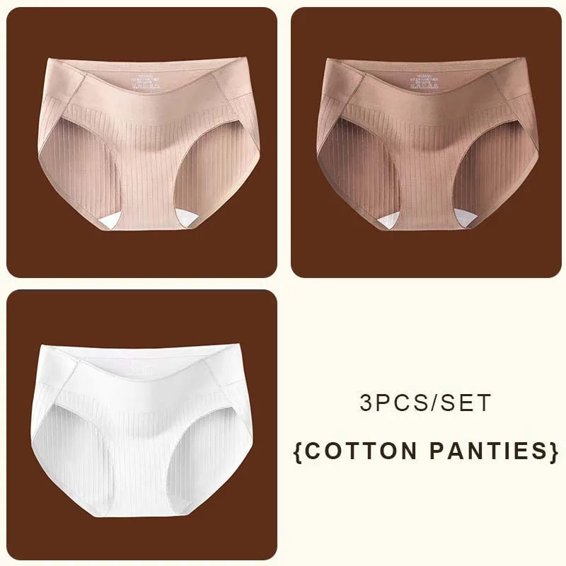 CowLost | product_id-fallsweet-3pcs-womens-plus-size-seamless-mid-rise-cotton-briefs |14