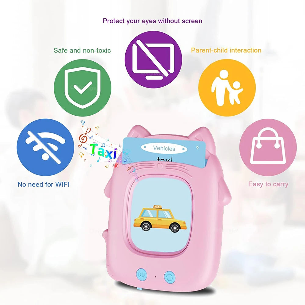 Talking Flashcards Learning Machine with Audio for Toddlers - English, Spanish, Italian, Arabic Educational Toy Gift