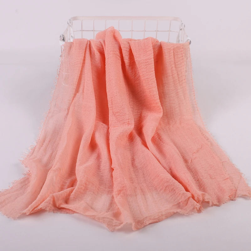CowLost | otton-crinkle-headband-veil-scarves-women-solid-color |21