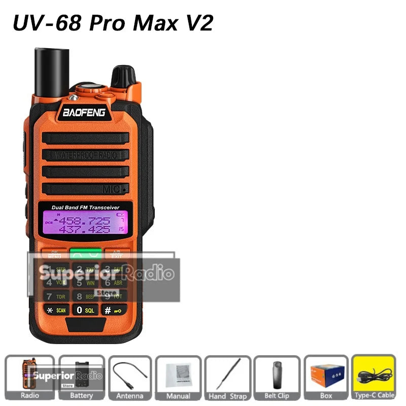 CowLost | mobile-phone-cases-baofeng-uv-68-pro-max-v2-walkie-talkie-ip67-waterproof-usb-c-charger-long-range-fm-radio-128-channels |39
