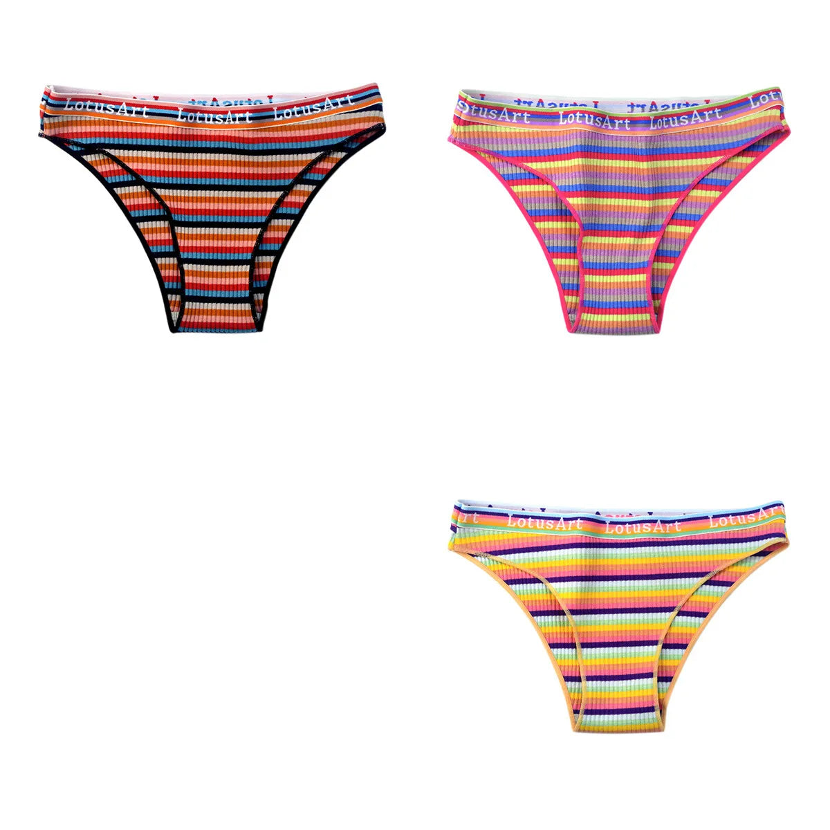 CowLost | product_id-3pcs-women-s-low-waist-striped-cotton-briefs-m-xxl-breathable-panties |29
