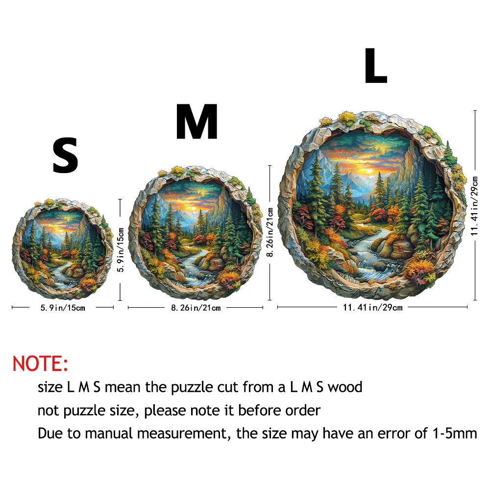CowLost | product_id-challenging-forest-animal-wooden-puzzle-with-mountain-waterfall-scenes-small-and-large-sizes |4