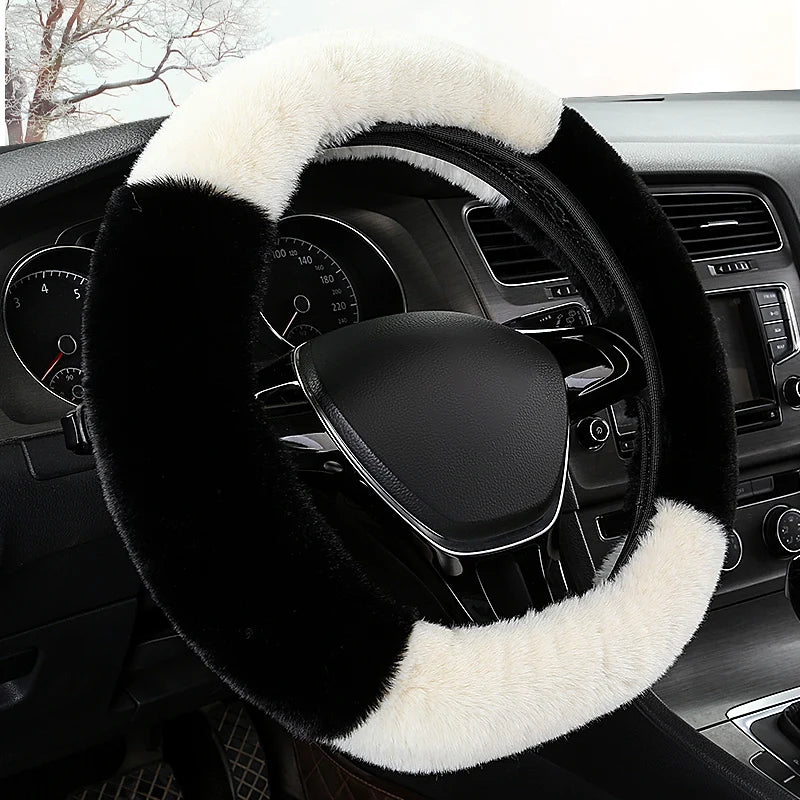 CowLost | soft-and-fluffy-otter-rabbit-plush-steering-wheel-cover-for-13-4-15-75-diameter-steering-wheels |1