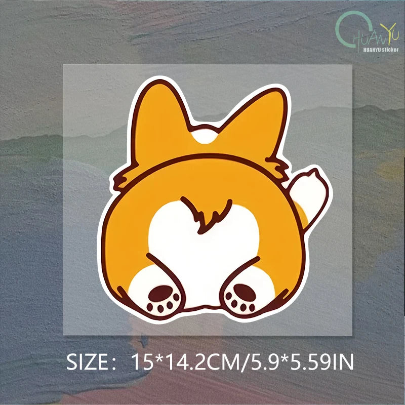 CowLost | car-cartoon-sticker-corgi |13