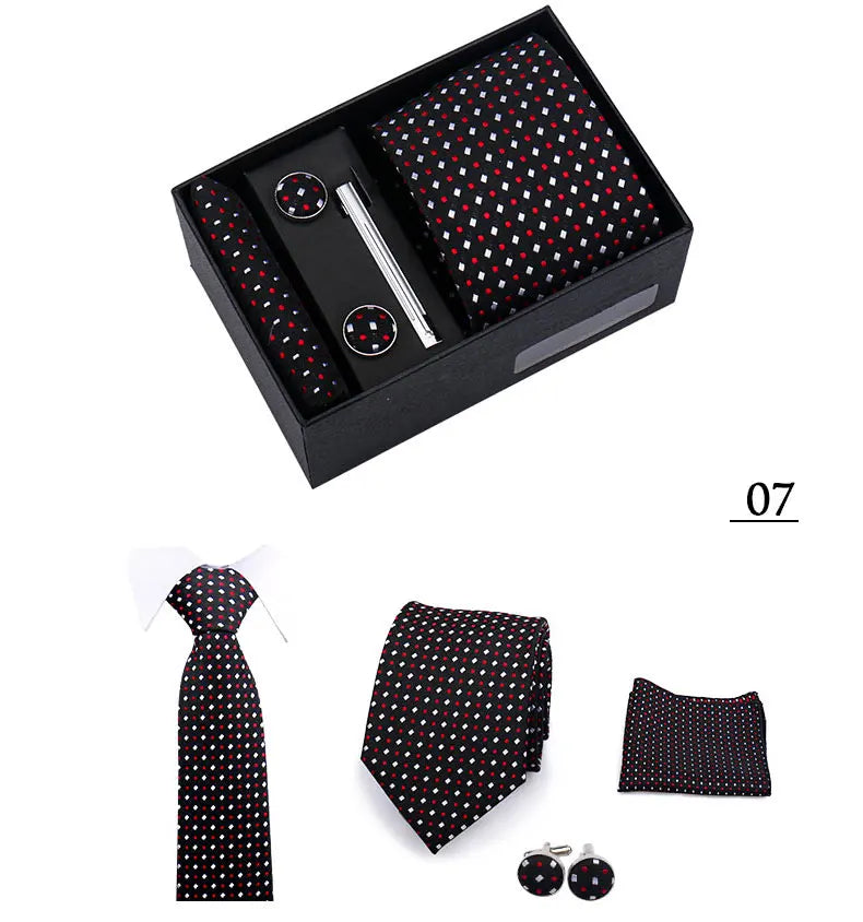 CowLost | tie-men-with-box-top-quality-business-ties-hanky-cufflink-set |36