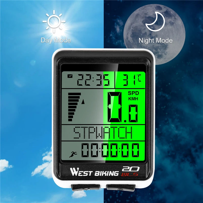 CowLost | west-biking-led-waterproof-bicycle-computer-wireless-5-language-cycling-bike-odometer-stopwatch-speedometer-2-1in-bike-computer |2