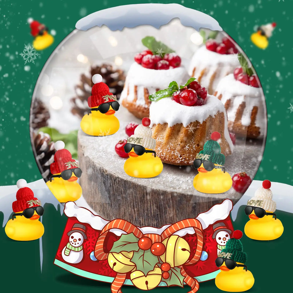 CowLost | product_id-6-12-24-mini-rubber-ducks-bulk-set-with-plush-hat-for-christmas-valentine-party-favor |5