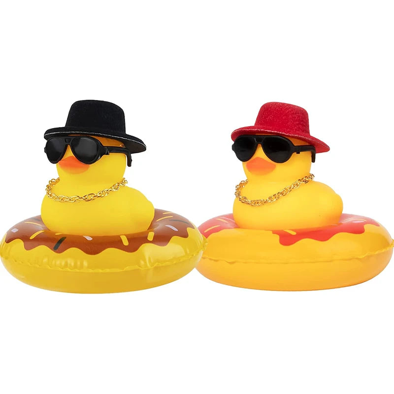 CowLost | 2-set-car-duck-mini-car-dashboard-yellow-rubber-duckies-toy-jeep-duck-party-favor-car-decoration-table-ornament-car-accessory |27