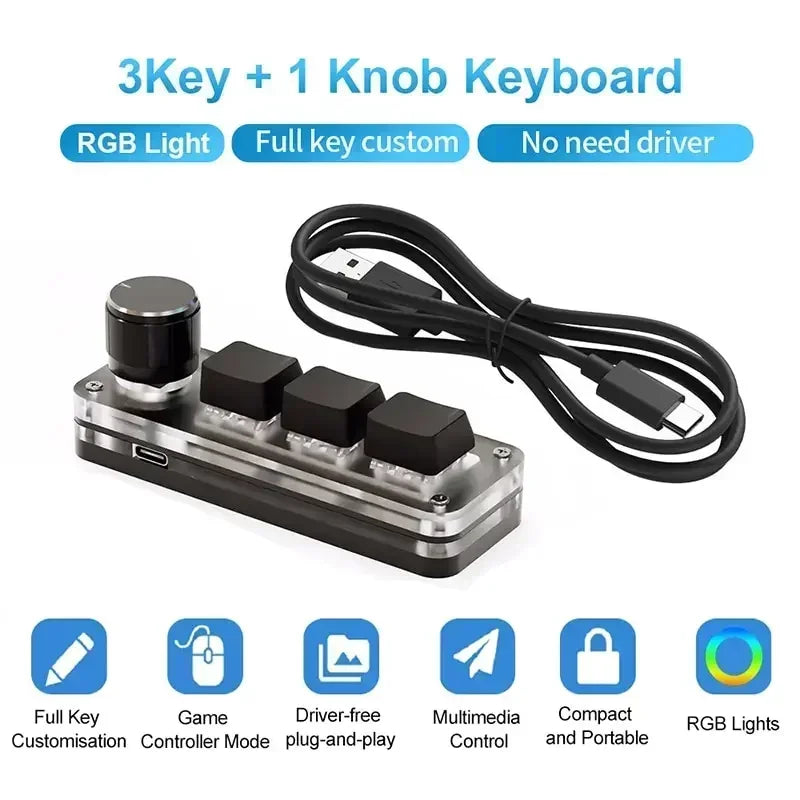 CowLost | product_id-ggbee-rgb-wired-mini-mechanical-keyboard-with-3-key-macro-and-hot-swap |7