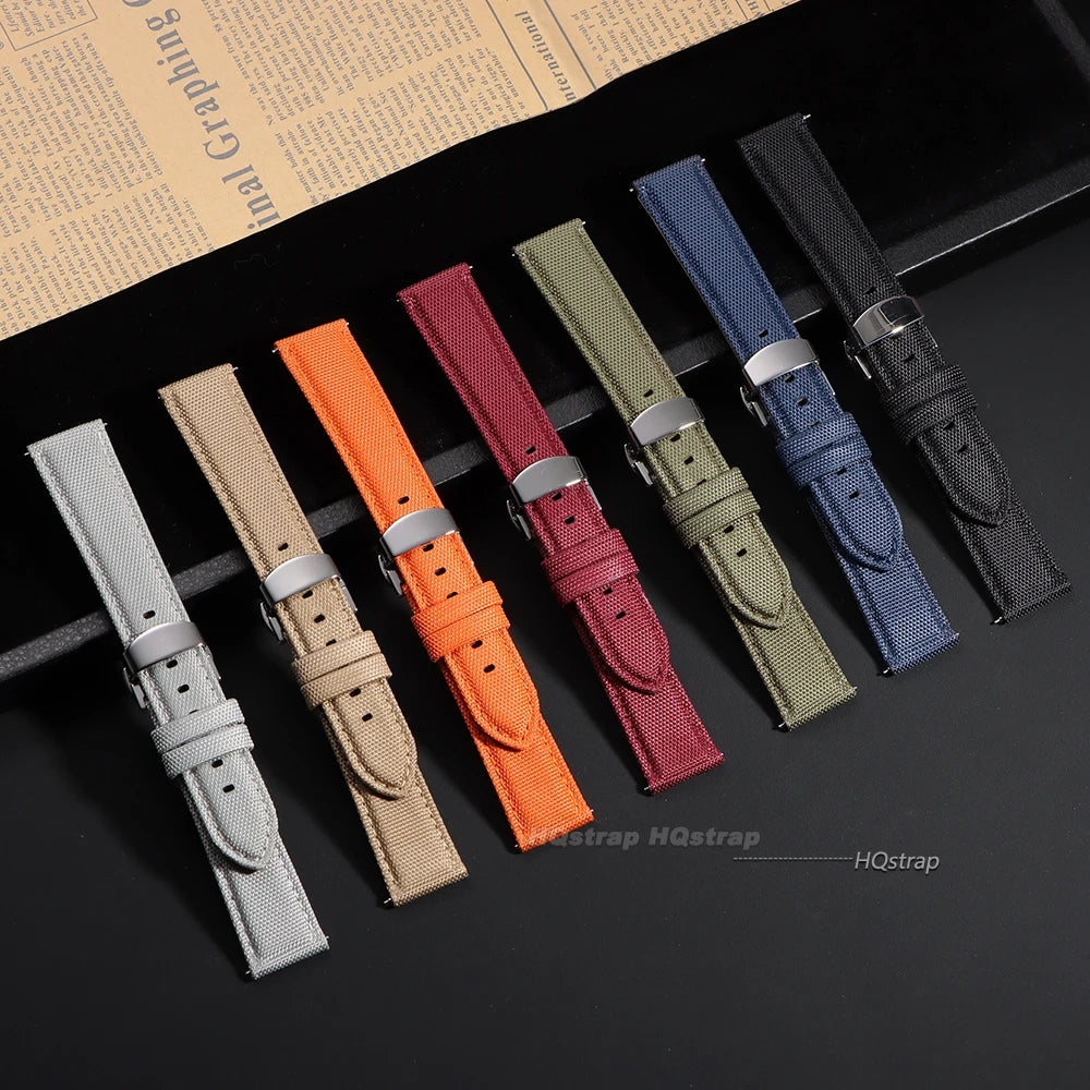 CowLost | bracelets-product_id-20mm-22mm-quick-release-waterproof-sailcloth-and-cowhide-watch-band-with-butterfly-buckle-for-omega-seiko |3