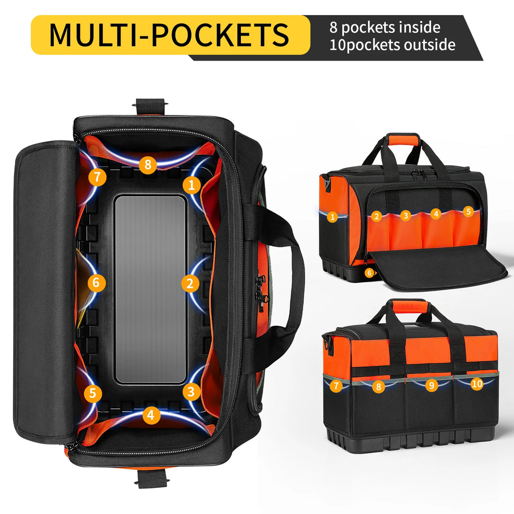 CowLost | product_id-tool-bag-with-molded-base-18-pocket-open-top-organizer-adjustable-shoulder-strap-heavy-duty |5