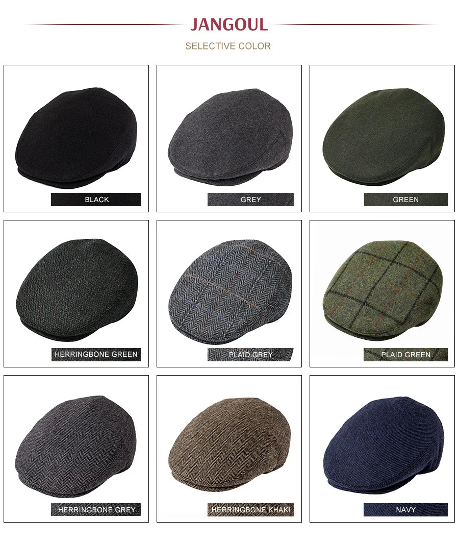 CowLost | jangoul-driving-flat-caps-men-herringbone-wool-blend-fall-newsboy-caps |9