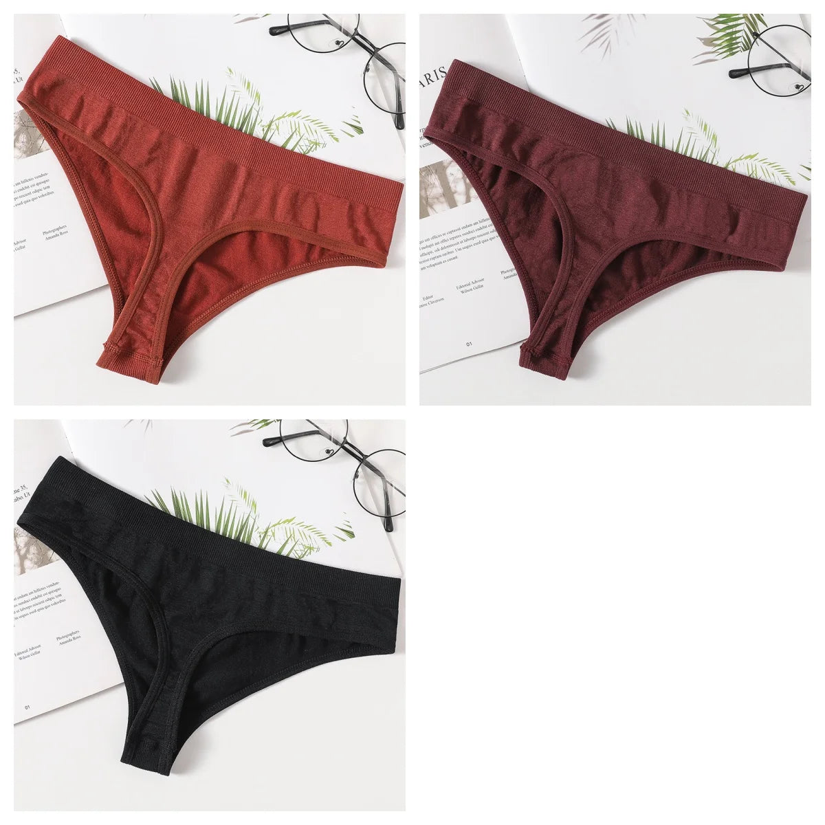 CowLost | product_id-3pcs-womens-seamless-breathable-soft-g-string-thong-panties |26